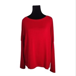 Pretty Garden Red Sweater Long sleeve cotton blend Size Small